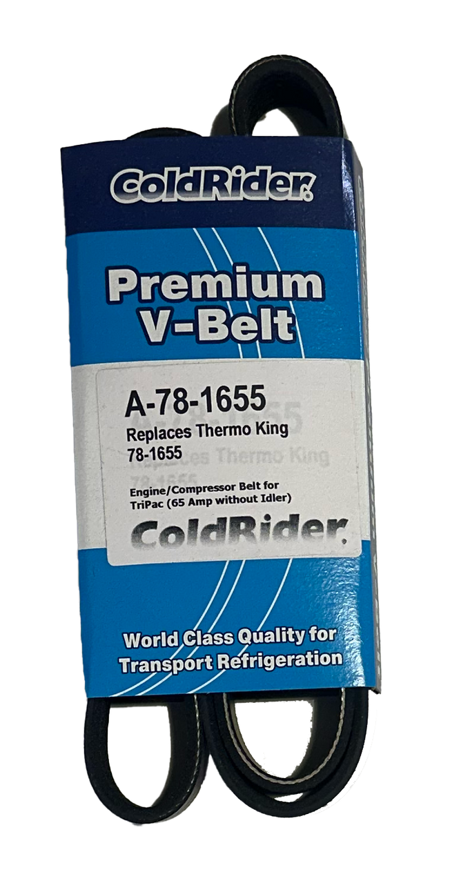 ColdRider Engine/Compressor Belt for Thermo King 65 Amp TriPac without Idler Pulley (Replaces Thermo King 78-1655)