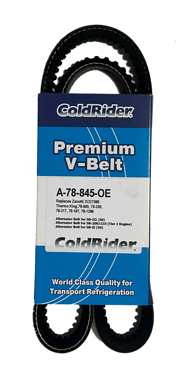ColdRider Alternator Belt for Carrier (Replaces Zanotti 3CGT080, Thermo King 78-845, 78-339, 78-317, 78-187, 78-1286)
