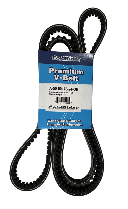 ColdRider Upper Drive Cross Section Belt for Carrier Transicold (Replaces Carrier 50-00178-24, Thermo King 78-458)