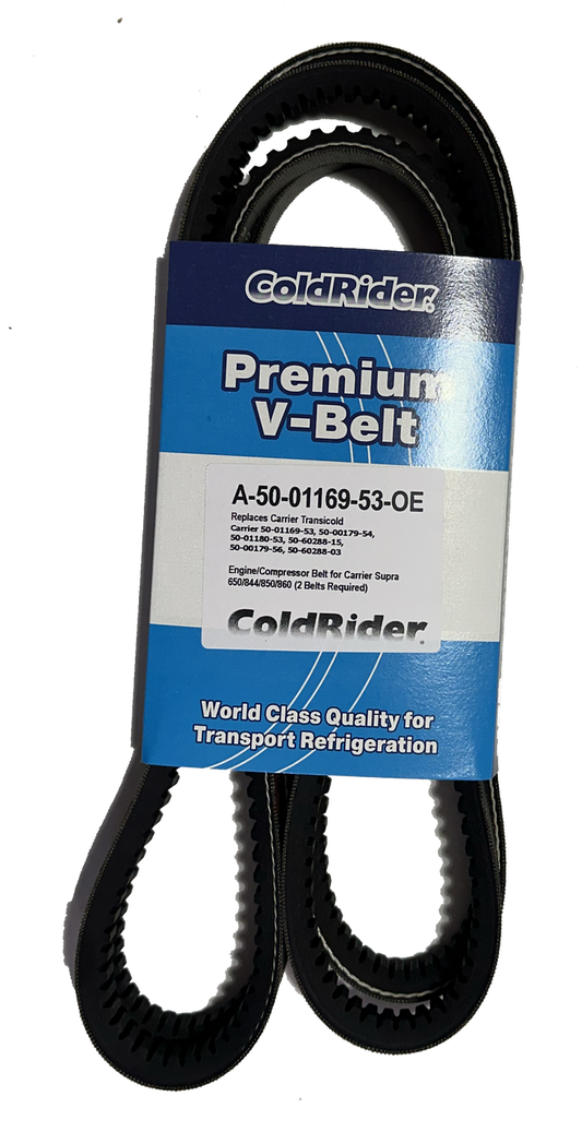 ColdRider Engine/Compressor Belt Set for Carrier Transicold (Replaces Carrier 50-01169-53, 50-00179-56, 50-60288-03, 16-00017-0D, 16-0026G, 160026, 7102351)