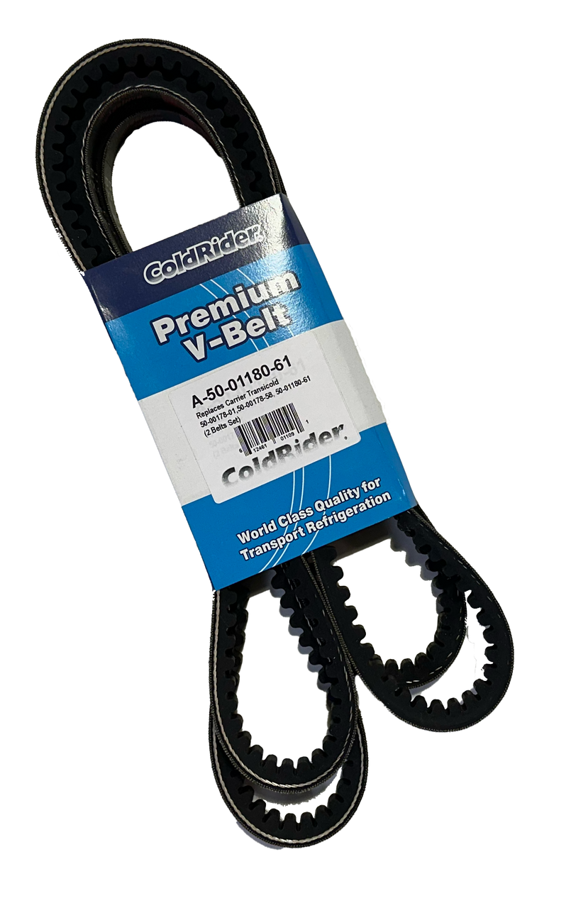 ColdRider Compressor/Electric Motor Belt Set for Carrier Transicold (Replaces Carrier 50-00178-58, 50-01170-51, 50-01180-61)