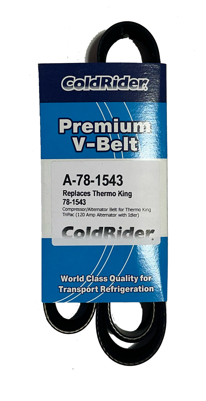 ColdRider Compressor/Alternator Belt for Thermo King 120 Amp TriPac with Idler Pulley (Replaces Thermo King 78-1543)