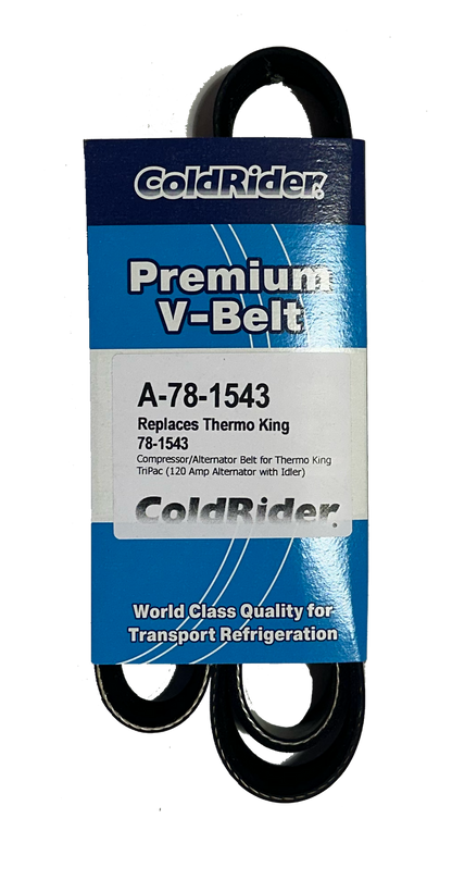 ColdRider Compressor/Alternator Belt for Thermo King 120 Amp TriPac with Idler Pulley (Replaces Thermo King 78-1543)