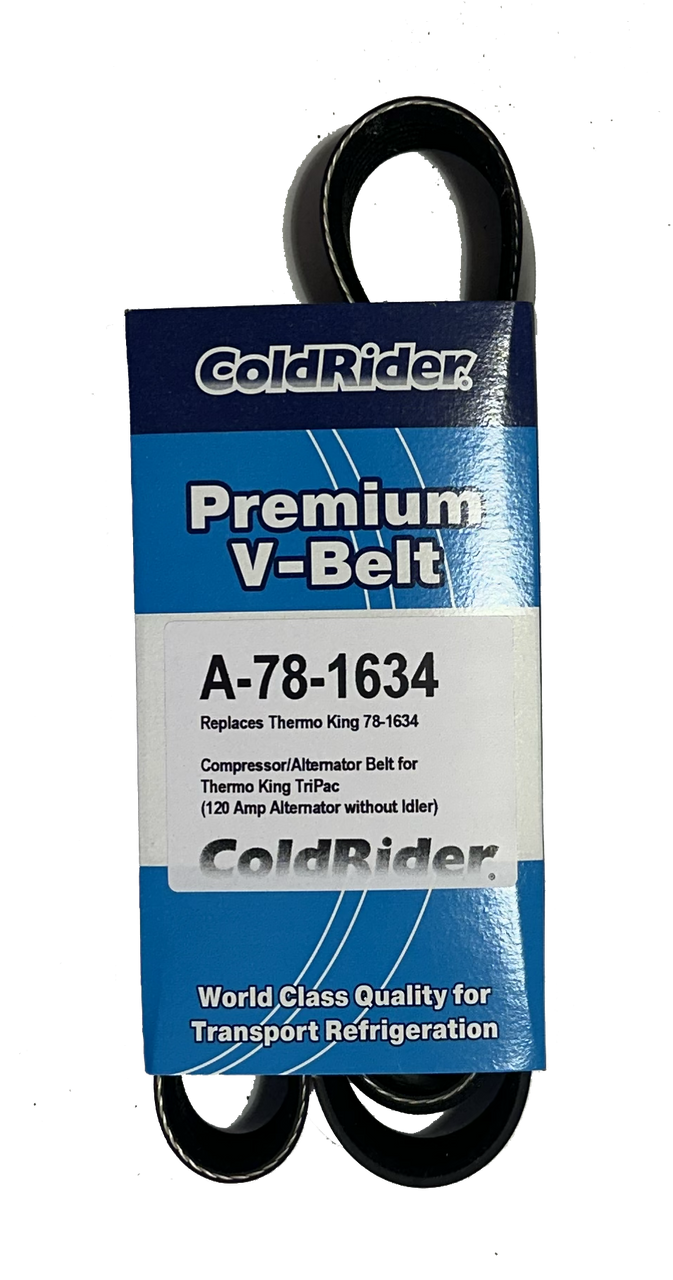 ColdRider Compressor/Alternator Belt for Thermo King 120 Amp TriPac without Idler Pulley (Replaces Thermo King 78-1634)