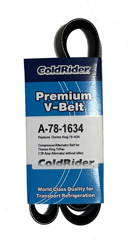 ColdRider Compressor/Alternator Belt for Thermo King 120 Amp TriPac without Idler Pulley (Replaces Thermo King 78-1634)