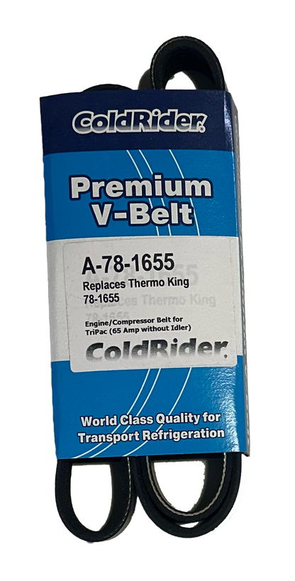 ColdRider Engine/Compressor Belt for Thermo King 65 Amp TriPac without Idler Pulley (Replaces Thermo King 78-1655)