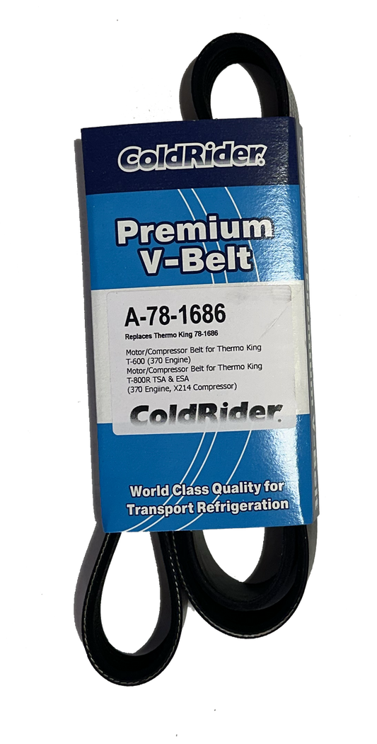ColdRider Motor/Compressor Belt for Thermo King (Replaces Thermo King 78-1686, 78-1485, 78-1273)