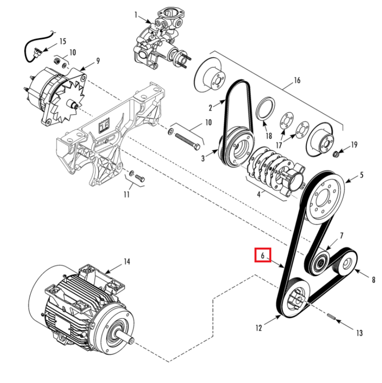 ColdRider Generator/Water Pump Belt for Thermo King (Replaces Thermo King 78-1876)
