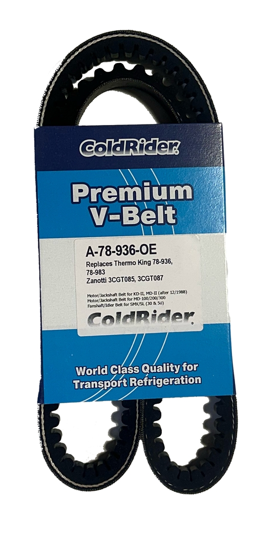 ColdRider Motor/Jackshaft Belt for Thermo King (Replaces Thermo King 78-936, 78-983, Carrier 50-00179-51, Zanotti 3CGT087)
