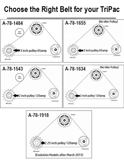 ColdRider Compressor/Alternator Belt for Thermo King 120 Amp TriPac without Idler Pulley (Replaces Thermo King 78-1634)