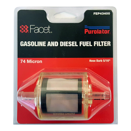 FuelPumper Facet FEP43400 Clear Double Hose Barb Filter