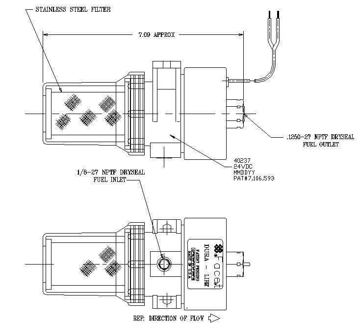 FuelPumper Facet 40237N Dura-Lift Fuel Pump, 24 Volt, 9.0-11.5 PSI, 33 GPH