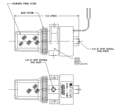 FuelPumper Facet 40222N Dura-Lift Fuel Pump, 12 Volt, 9.0-11.5 PSI, 33 GPH